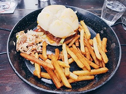 mexican burger with fries